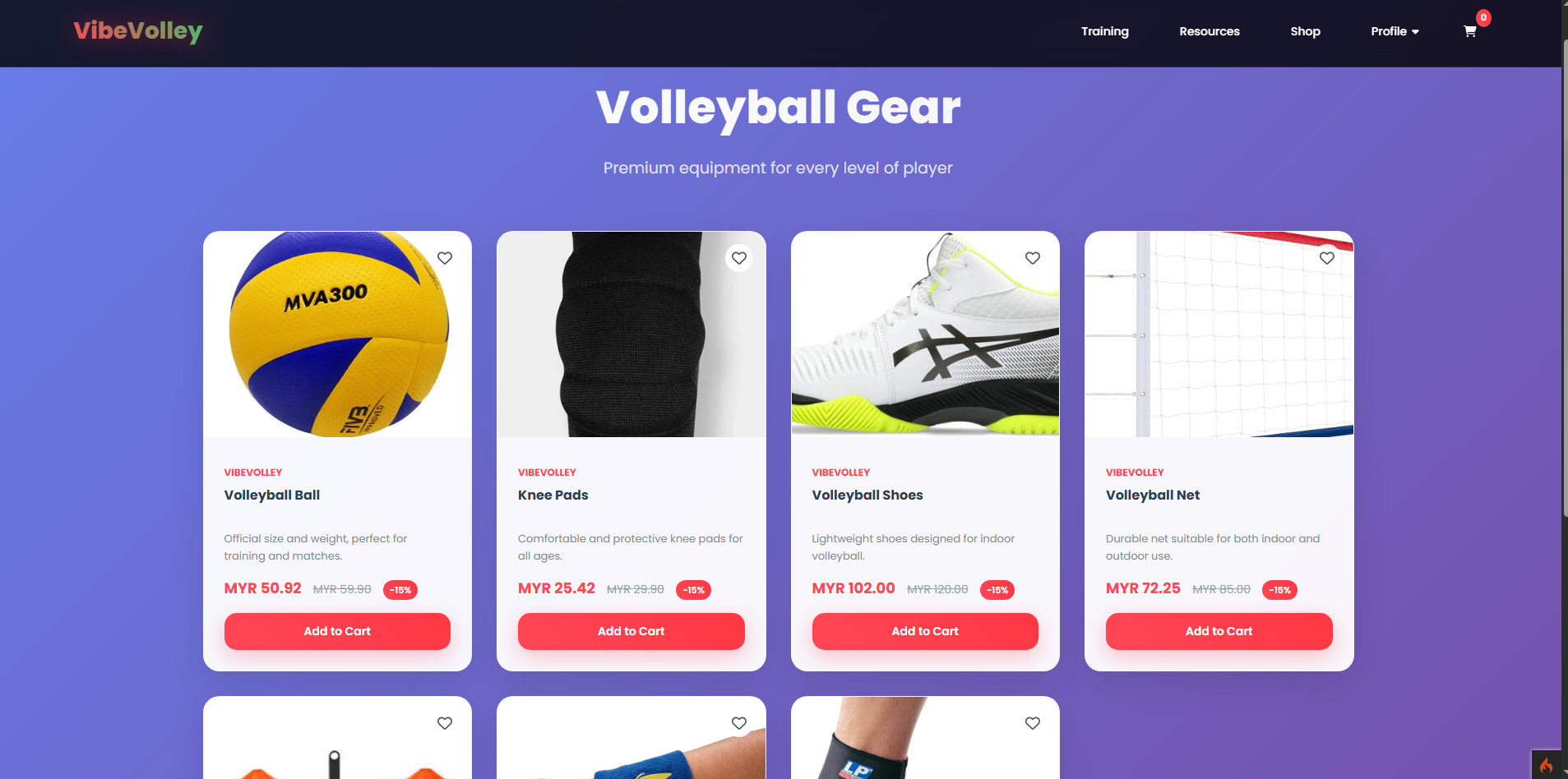 Volleyball Club website screenshot 2